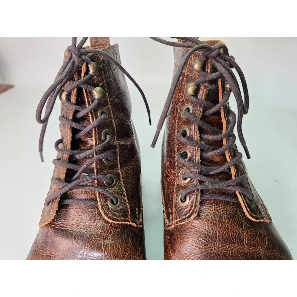 Patina Portland Men's Boots Size 12.5 EU 46 Brown Leather Lace Up High Top Shoes